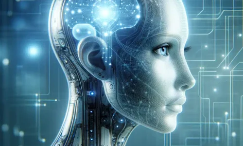 DALL·E Create a photo realistic image depicting AI (Artificial Intelligence) personified as a humanoid figure This AI character should embody the essence of